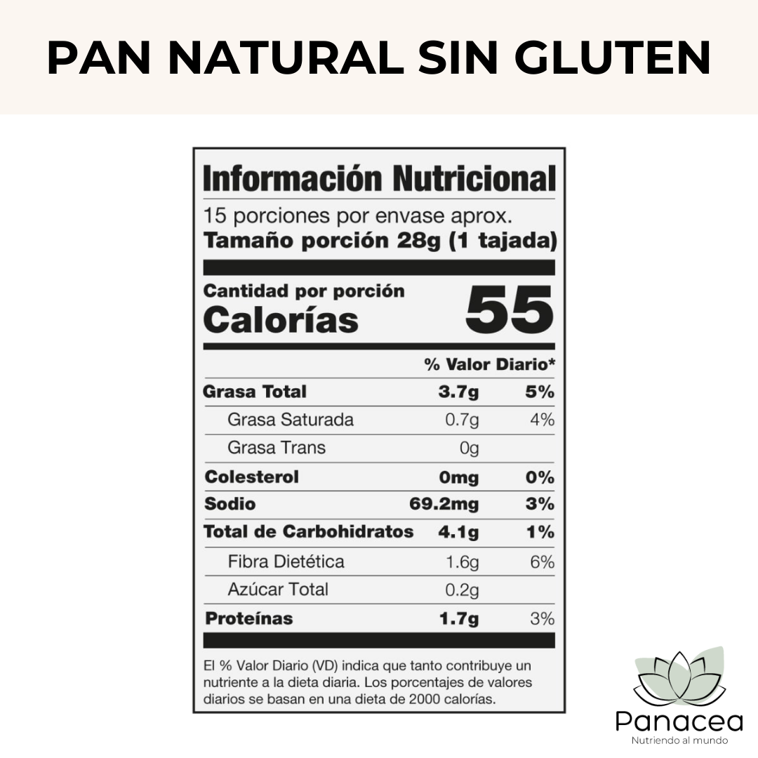 Info Nut Pan Natural sin gluten