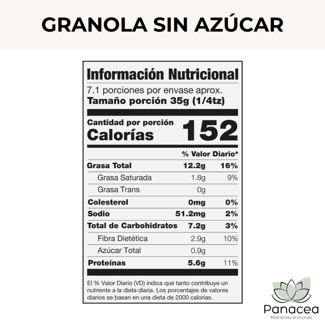 Info Nut Granola Sin Azúcar