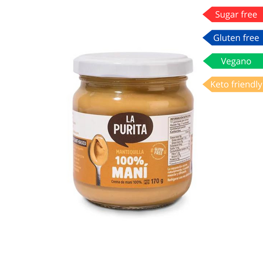 Mantequilla 100% maní 170g - La Purita