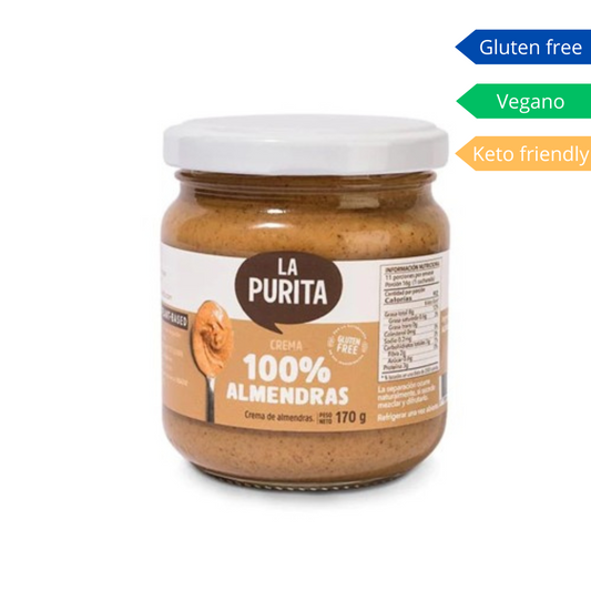 crema de almendras la purita 170g